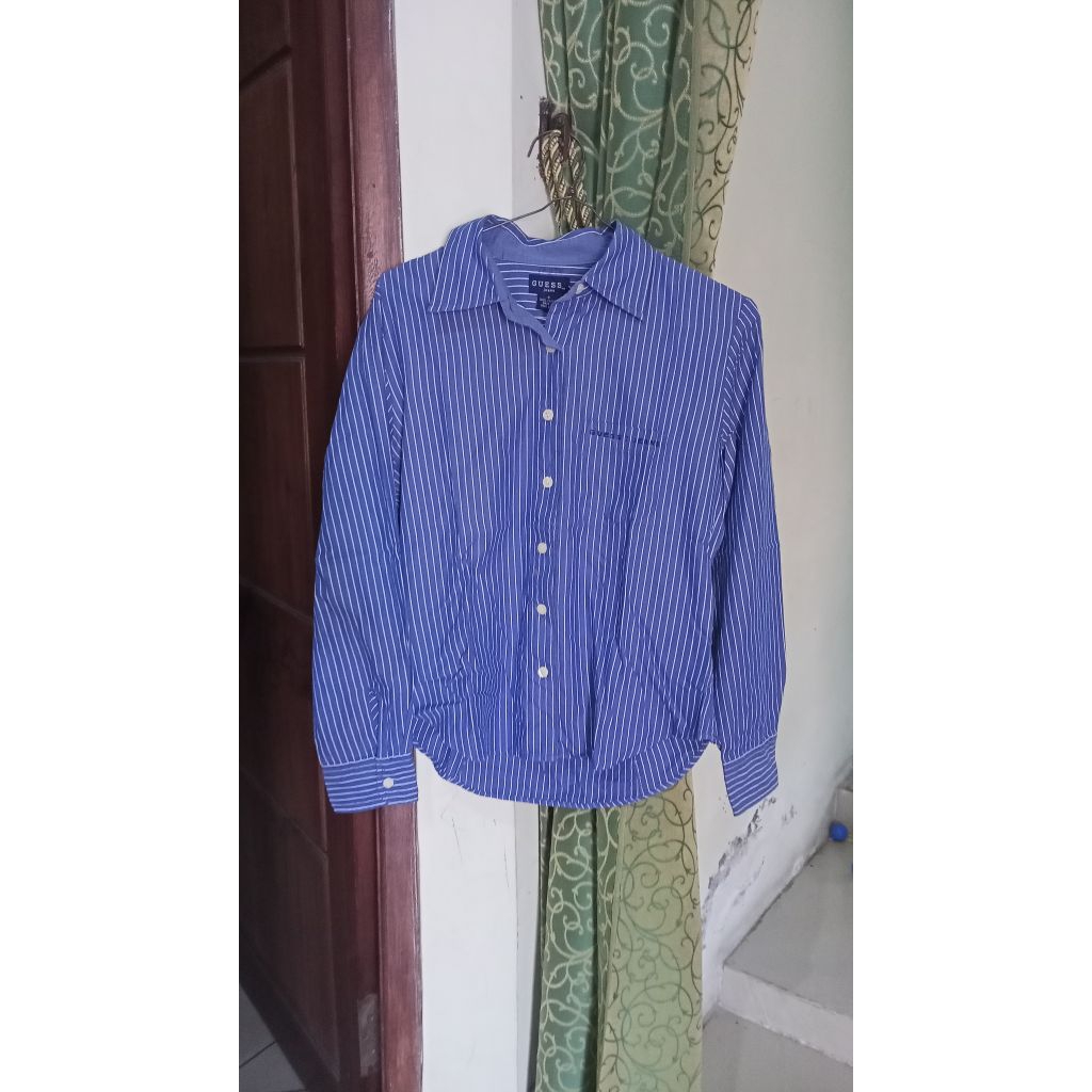 Preloved kemeja salur Guess/Guess second/preloved Guess