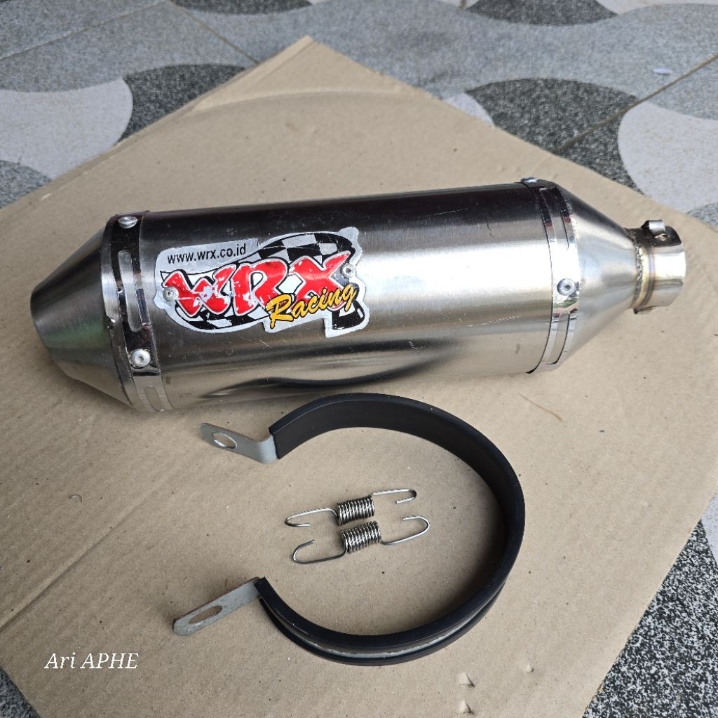 slincer silincer knalpot racing model kapsul inlet 38mm emblem ala WRX