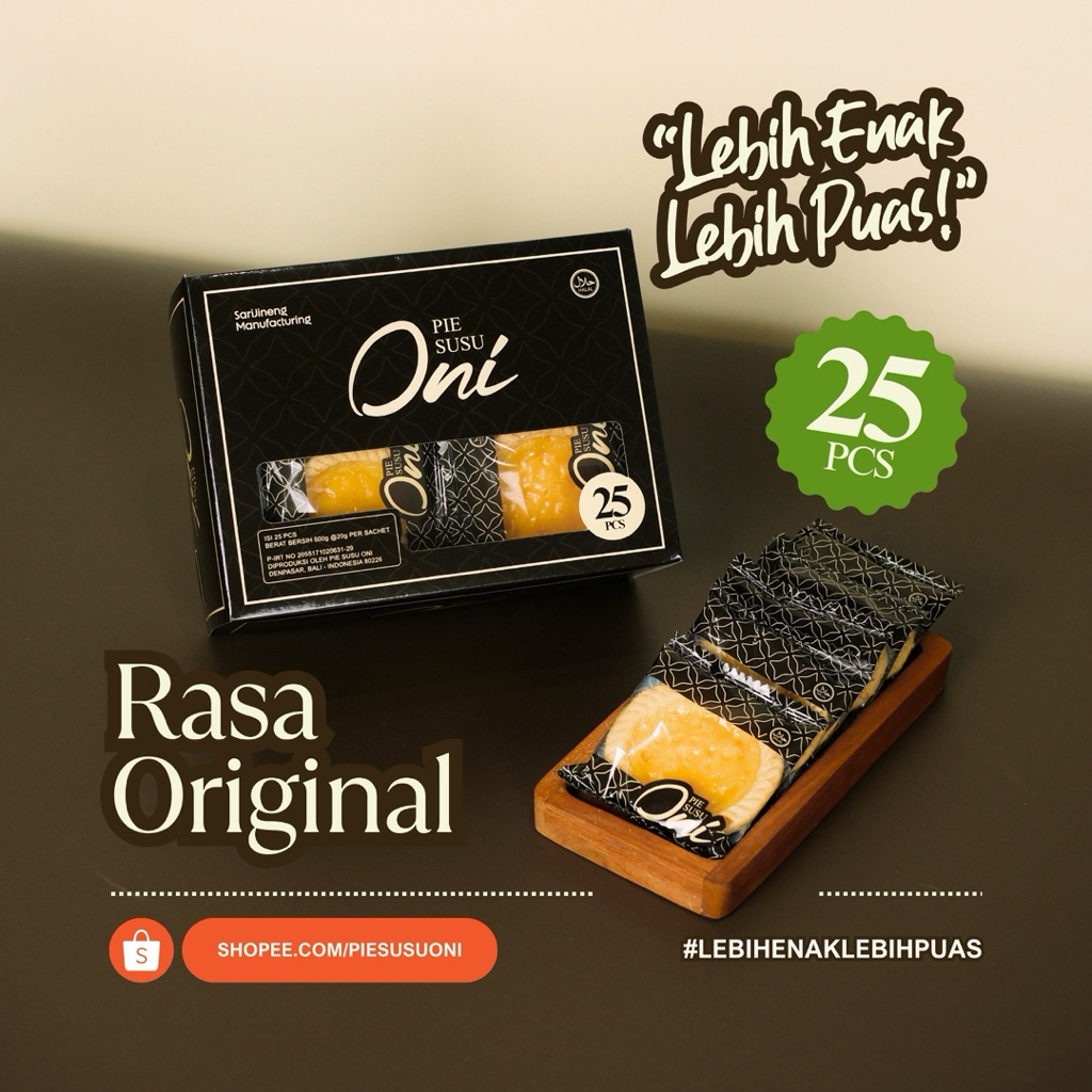 

PIE SUSU ONI BOX ISI 25 PCS RASA ORIGINAL OLEH-OLEH KHAS BALI & MADE IN BALI