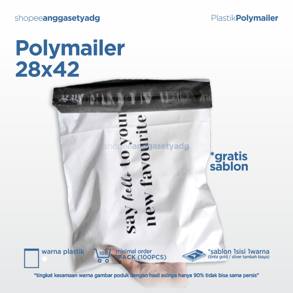 

Plastik Polymailer Olshop Size 28x42 Sablon Custom polymailer