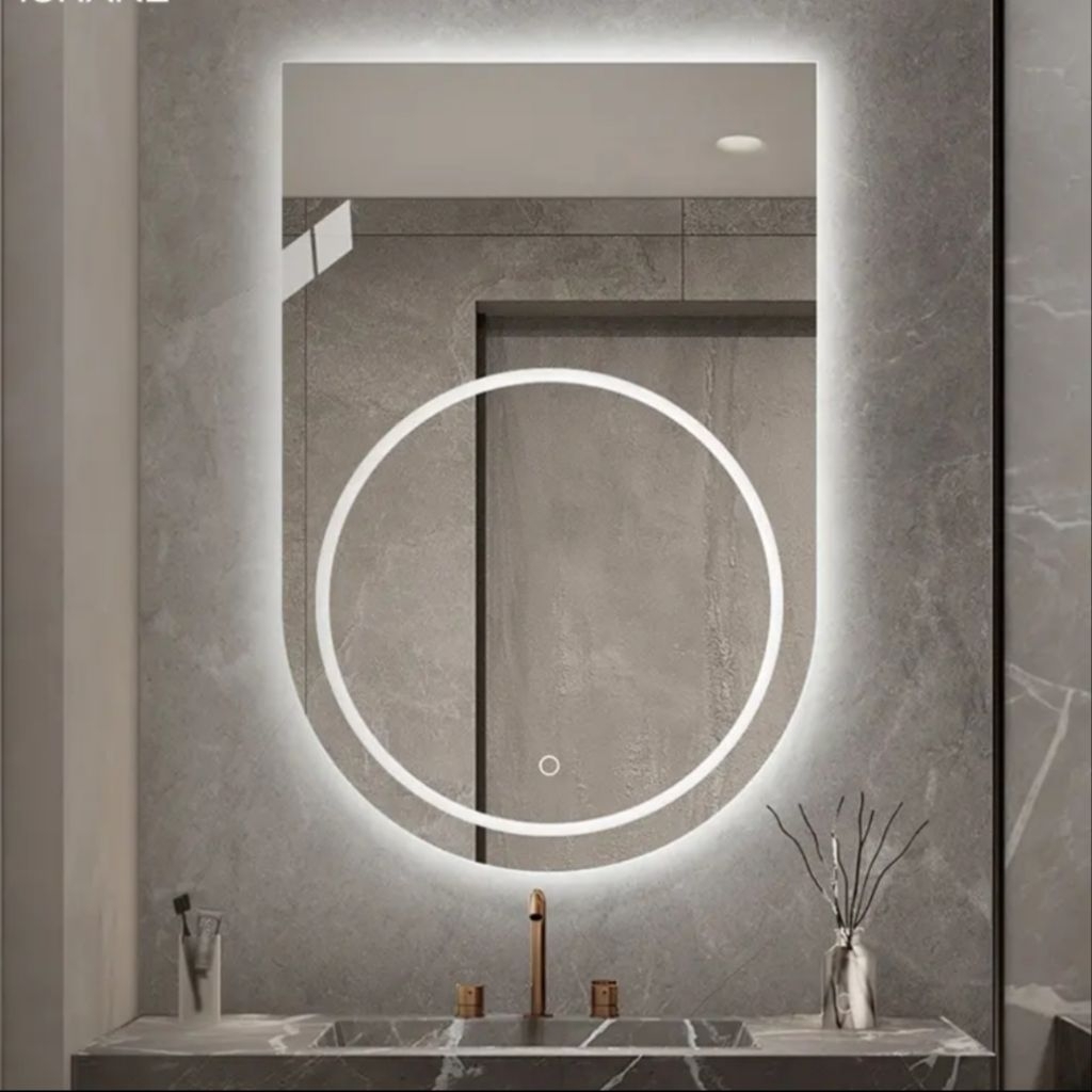 Kaca Cermin Touchscreen LED Dinding Wastafel Kamar Mandi