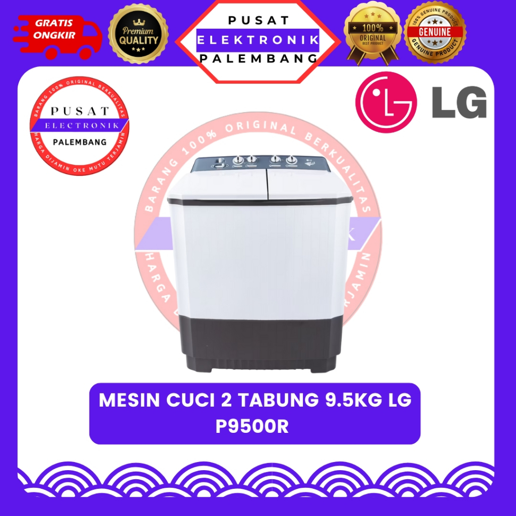 MESIN CUCI 2 TABUNG LG P9500R MESIN CUCI 2 TABUNG 9.5 KG PALEMBANG