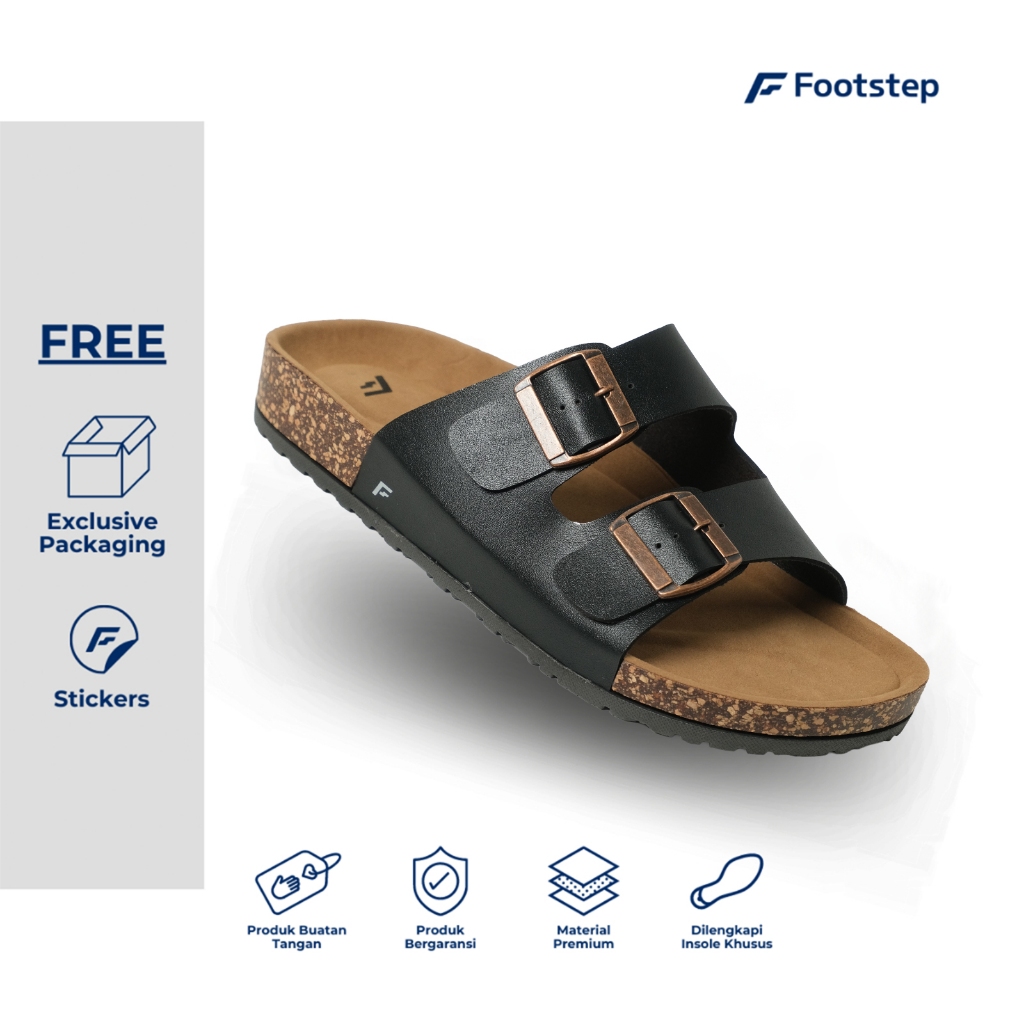 Footstep Footwear Sandal Pria Deka - Black Original Sandal