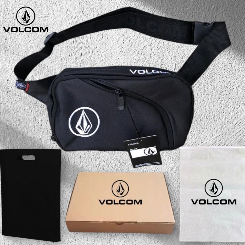 TAS VOLCOM WAISTBAG VOLCOM TAS PINGGANG VOLCOM TAS SELEMPANG VOLCOM LOGO BESI