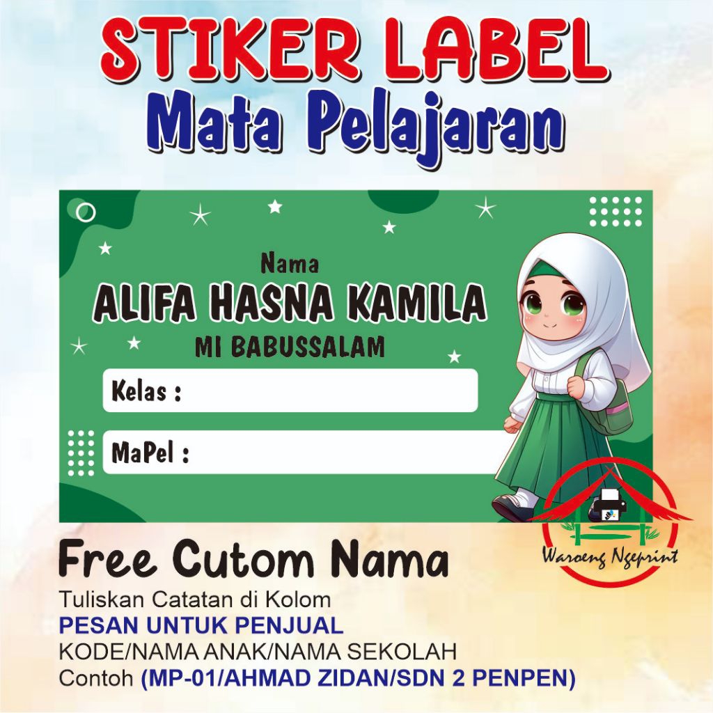 

Stiker Label Mata Pelajaran Isi 42 Pcs