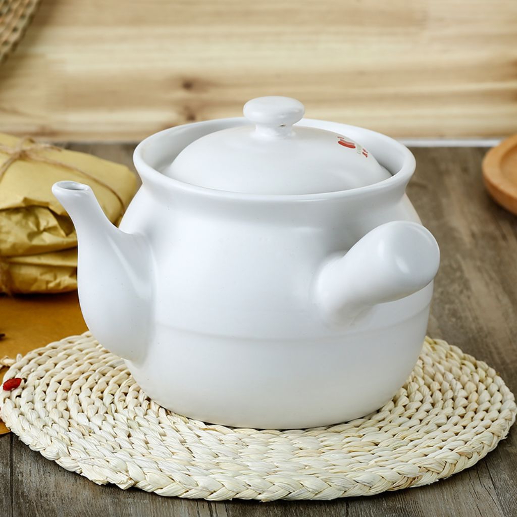 Teko keramik putih/teko keramik herbal/teko keramik masak obat/teko Keramik Anti lengket tradisional