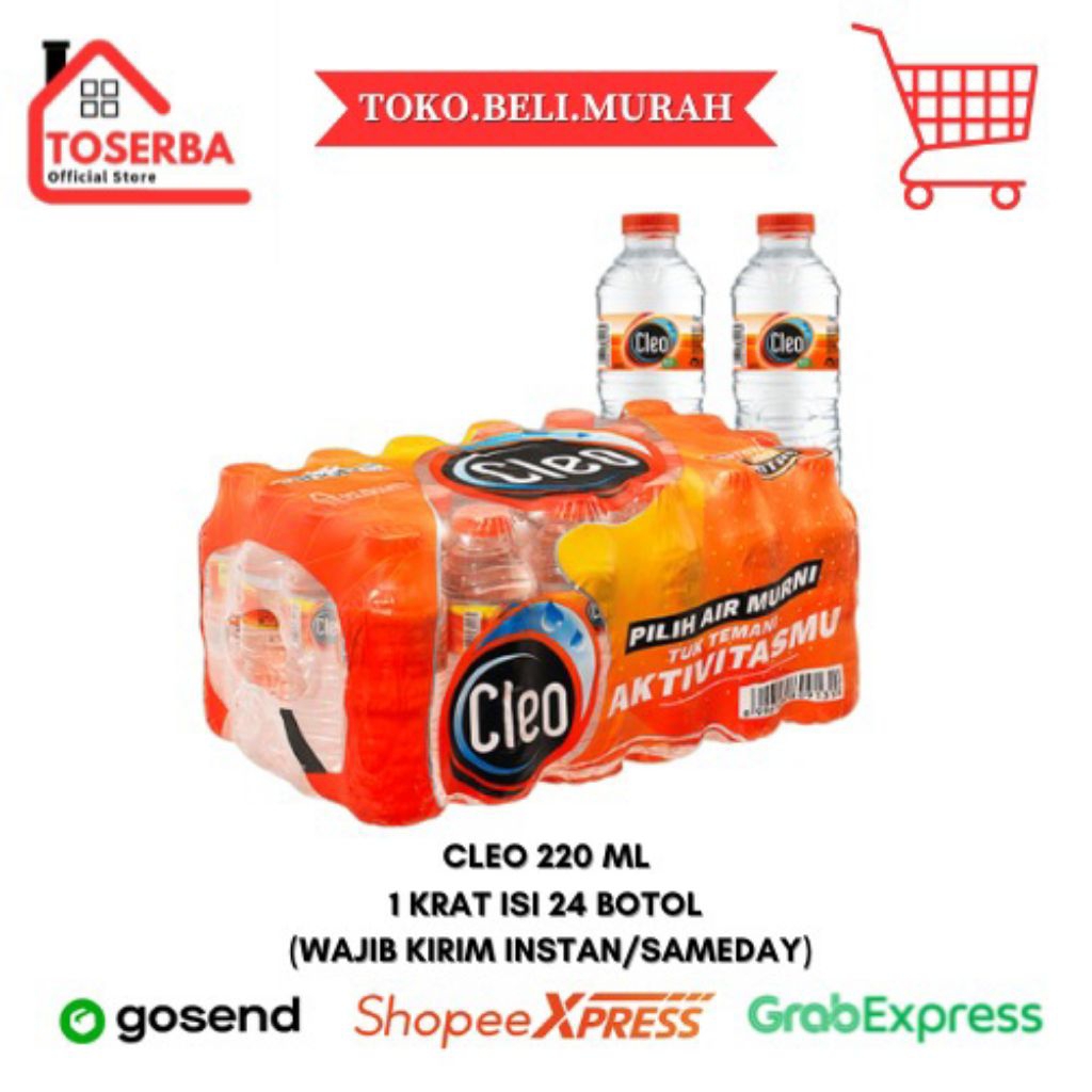 

[READY STOCK] PROMO AIR MINERAL CLEO 220 ML 1 KRAT (24 BOTOL)
