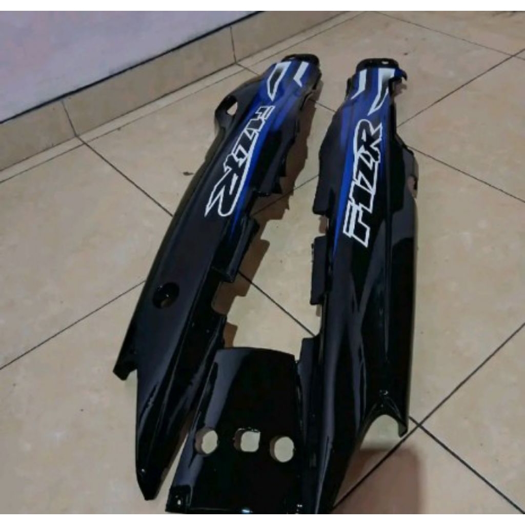 Cover Body Samping Hitam set Box aki Fiz r striping Biru Bodi Samping Fiz r Hitam