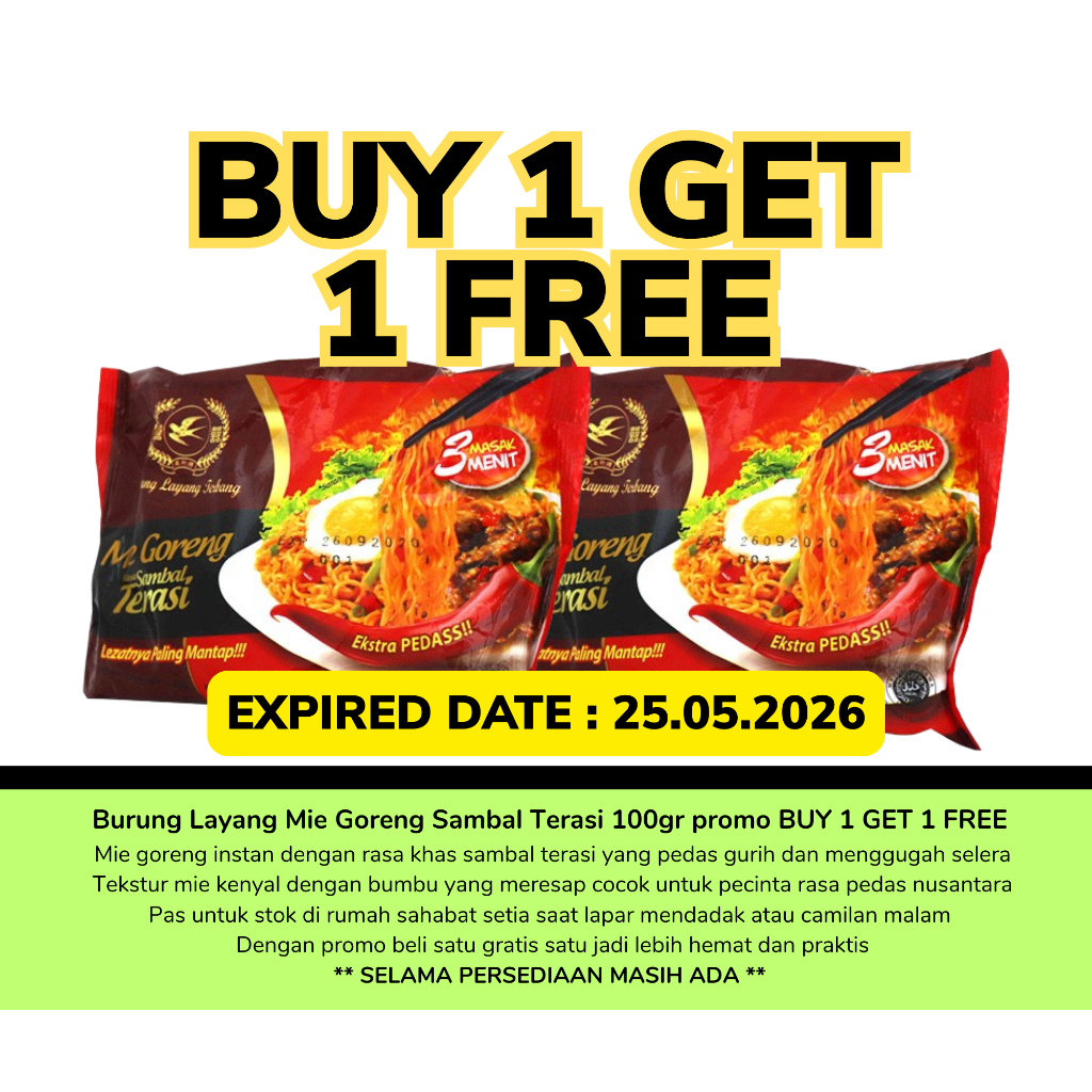 

Burung Layang Mie Goreng Sambal Terasi 100gr