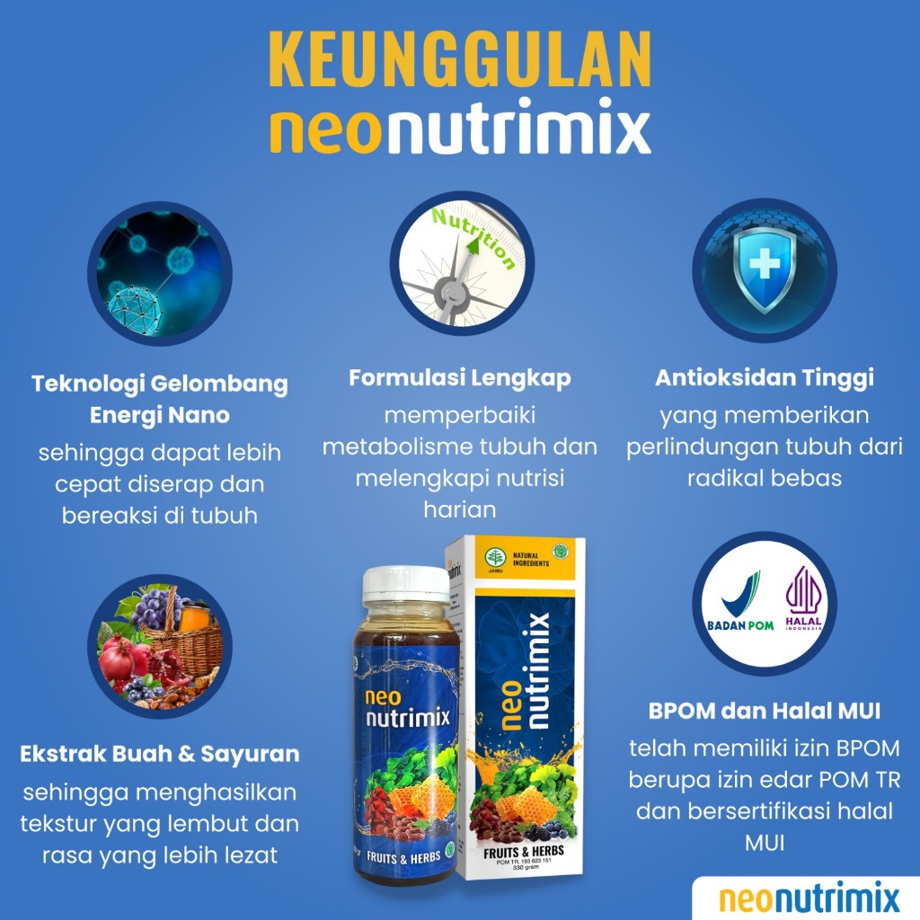

Neo Nutrimix Madu Herbal BPOM – Untuk Pemulihan Pasca Sakit Anak & Dewasa