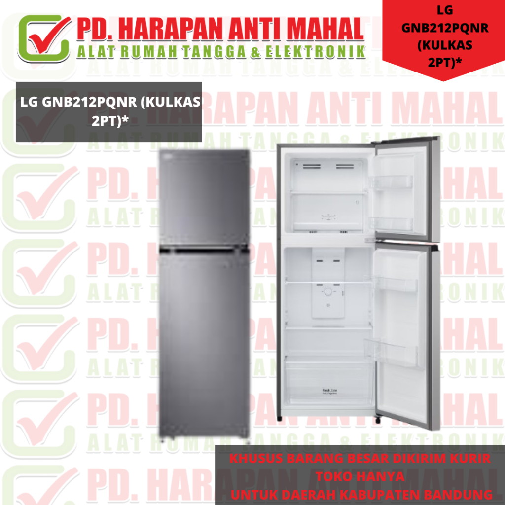 LG GNB212PQNR (KULKAS 2PT)*/ KULKAS LG 2PINTU/ KULKAS 2 PINTU