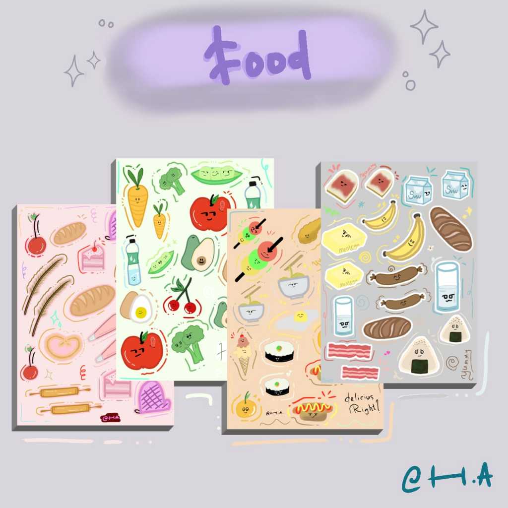 

Daily Food stiker sheet kiss cut