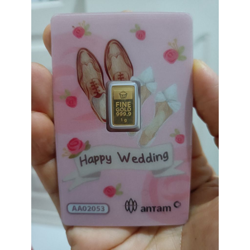 Emas Antam Gift Series  Happy Wedding Pink