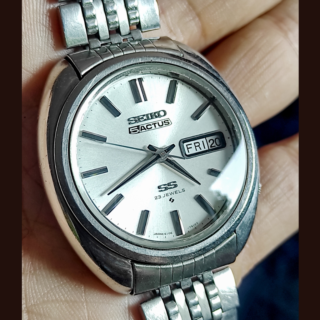 Seiko 5 Actus SS 23 jewels turtle c shape automatic sunbrush dial