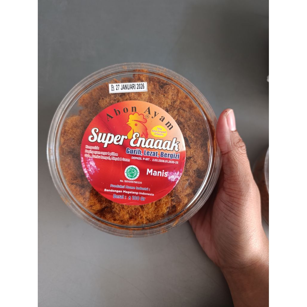 

Abon Ayam Manis Super Enaaak berat 100gr