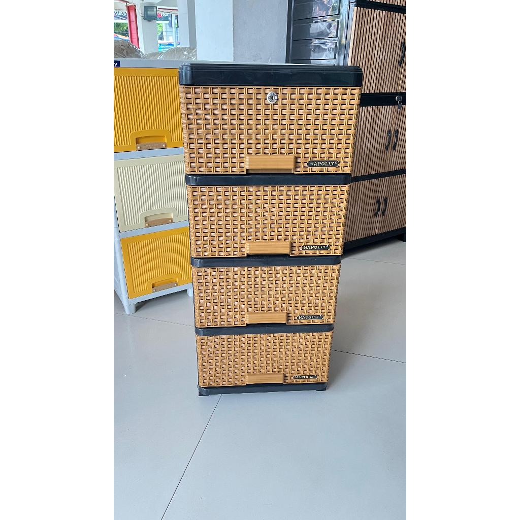 DIJAL Lemari Serbaguna Pakaian Plastik Napolly Rotan Coklat Murah 4 Susun 5 Susun (Khusus Bandung) /