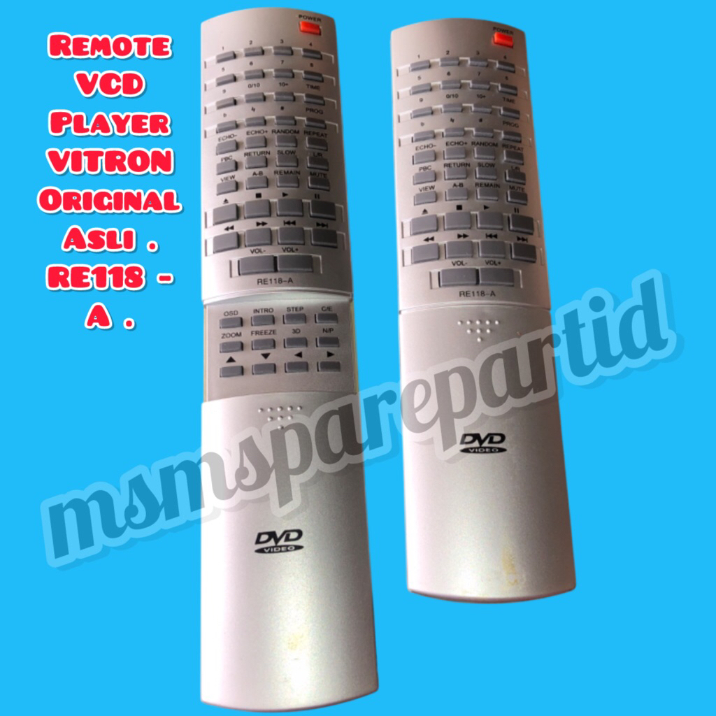 Remote VCD Player VITRON Original Asli . RE118 - A .