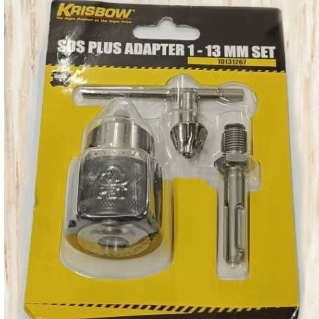 krisbow kepala mesin bor 1-13mm lenkap dengan adaptor SDS plus // SDS plus adaptor 1-13mm set