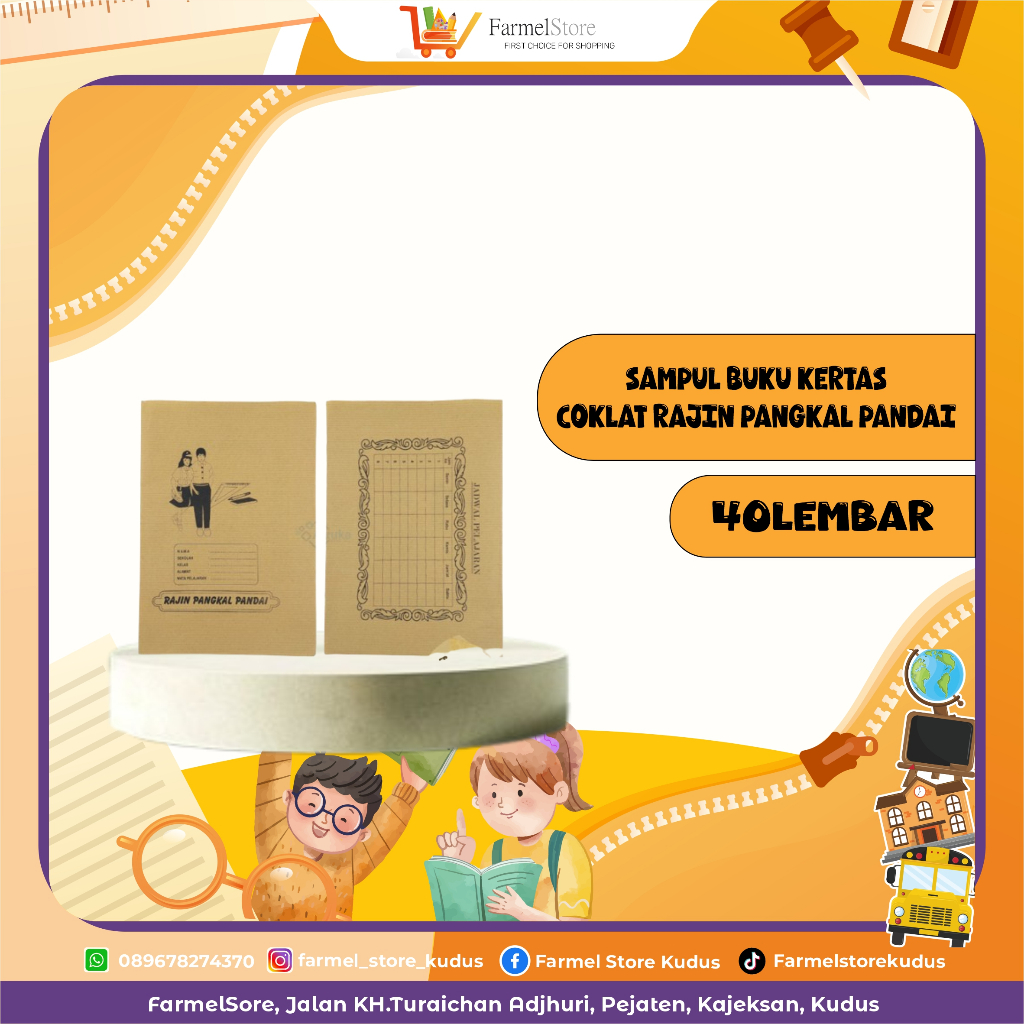 

Sampul Buku Kertas coklat rajin pangkal pandai ( 40 Lembar )