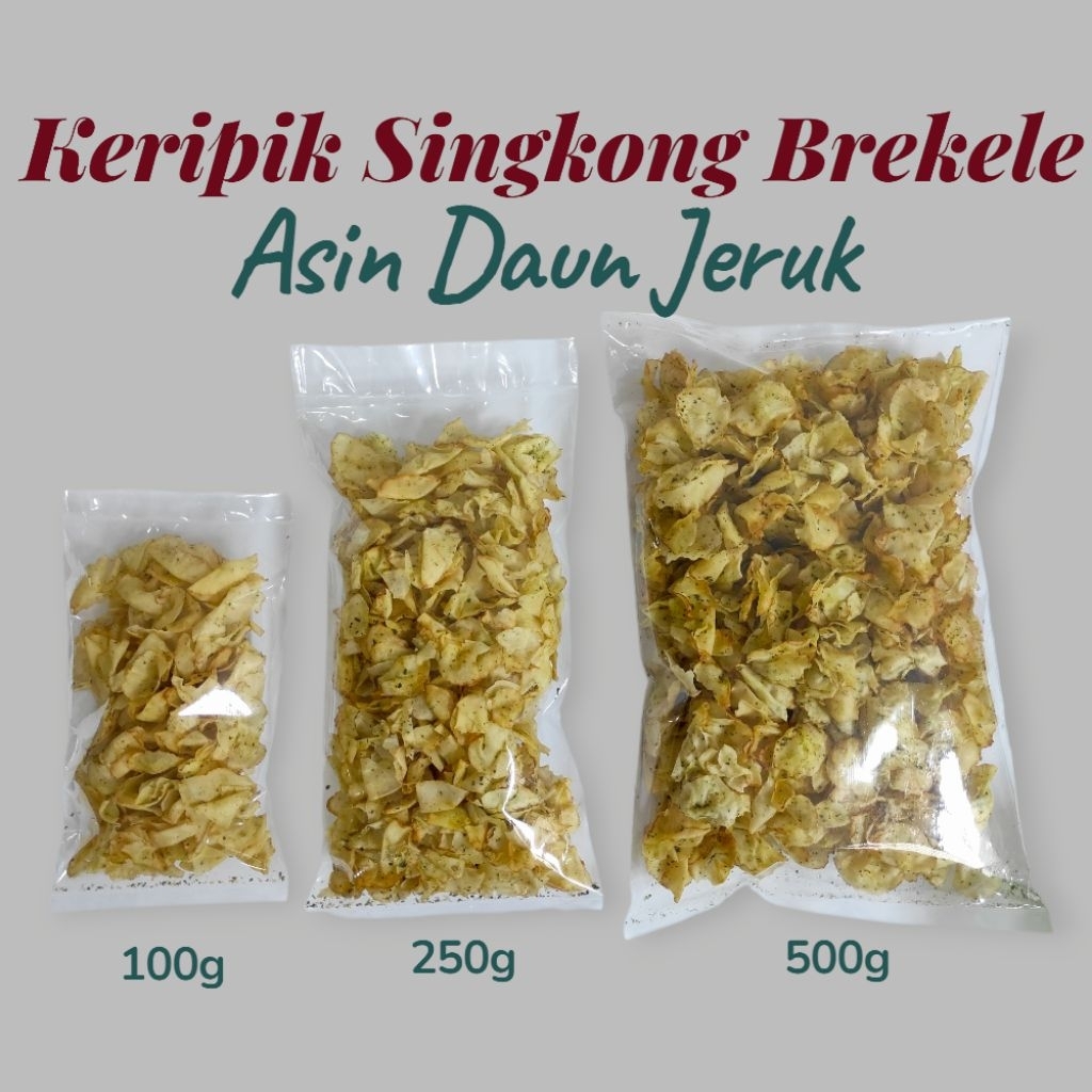 

Keripik Singkong Brekele Asin Daun Jeruk || 500g 250g 100g ||