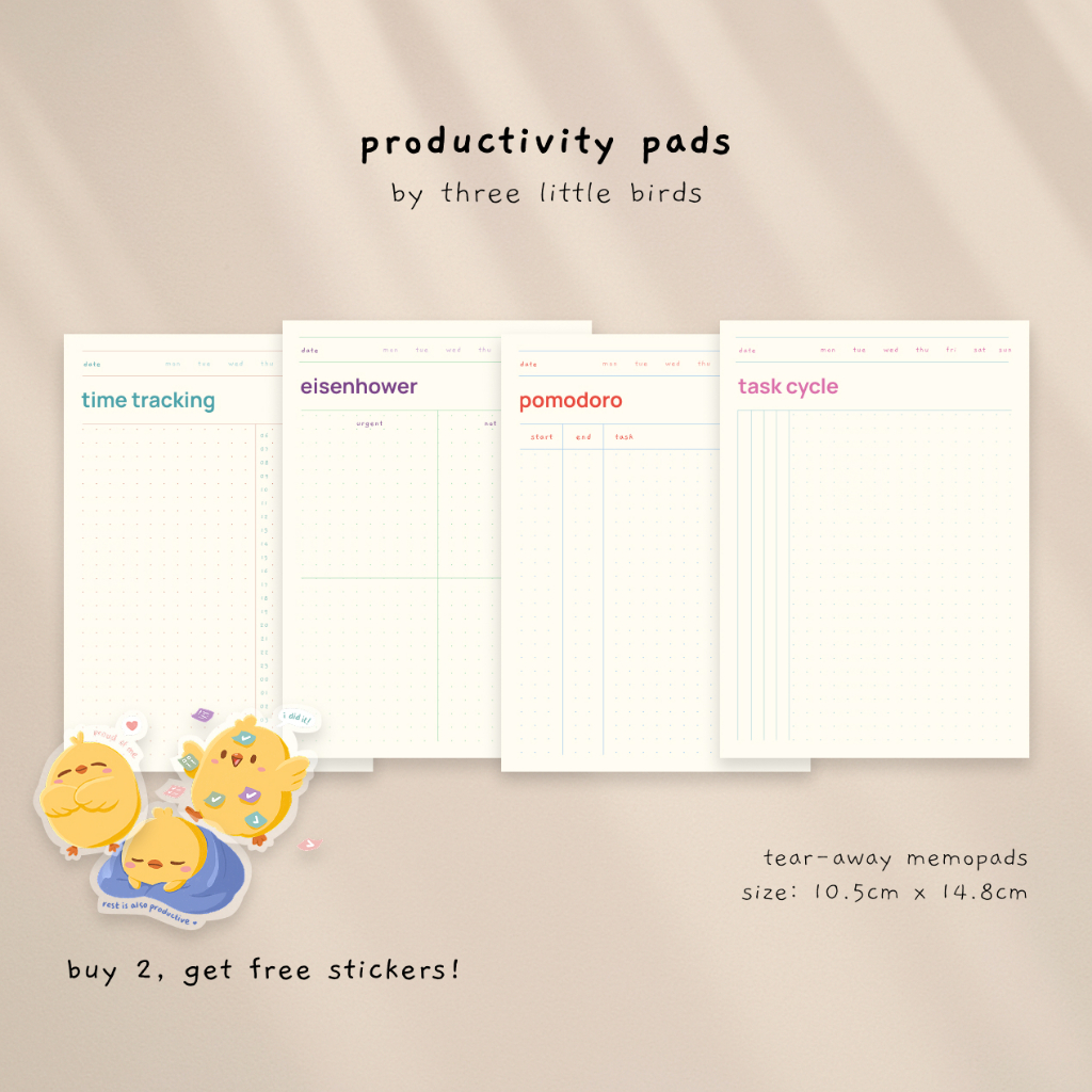 

ADHD-Friendly Productivity Pad – 50 Sheets | Task Cycles, Pomodoro, Eisenhower, Time Blocking