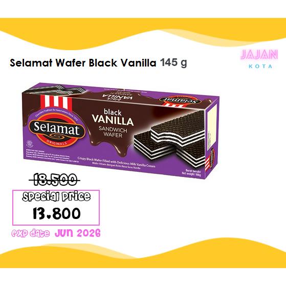 

Selamat wafer black vanilla 145 gram
