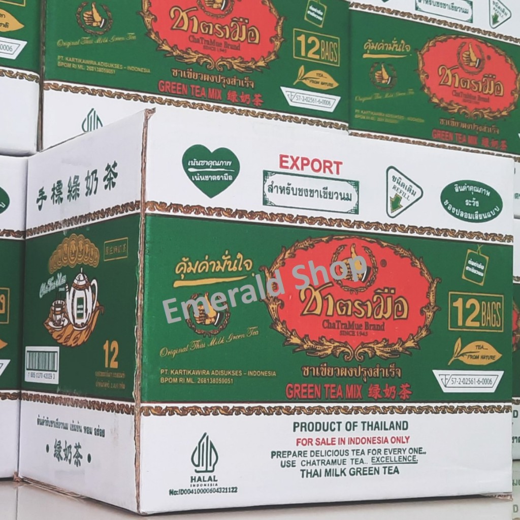 

Thai Green Tea Mix Chatramue Number One Brand 12x200 gr - Karton Box