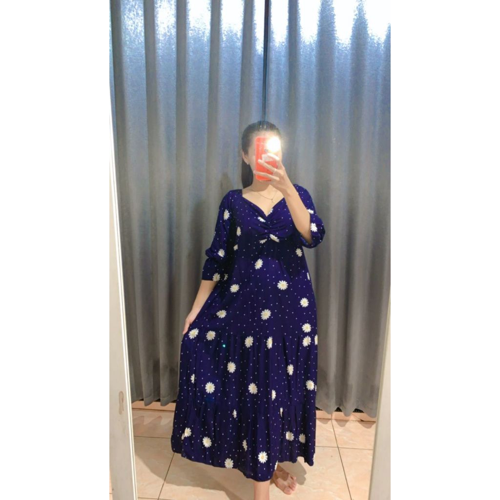 Daster Rayon Premium Drees Panjang Rayon Drees Kerut Dada Daster Kerut Drees Seksi Daster Seksi Baju