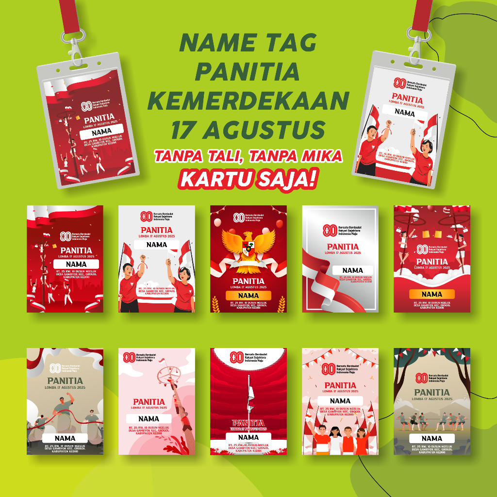

[TANPA TALI] NAME TAG PANITIA KEMERDEKAAN / PANITIA JALAN SANTAI 17 AGUSTUS
