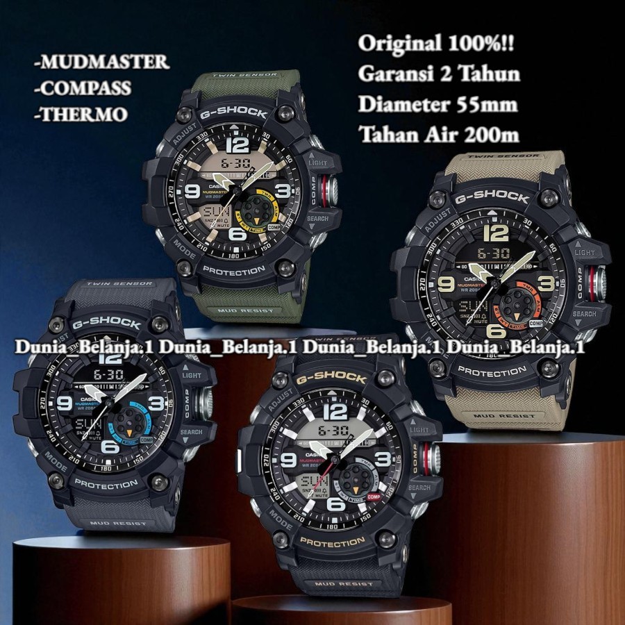 Original 100% Jam Tangan Pria Casio G-Shock GG1000 MUDMASTER COMPASS Garansi Resmi 2 Tahun GG-1000-1