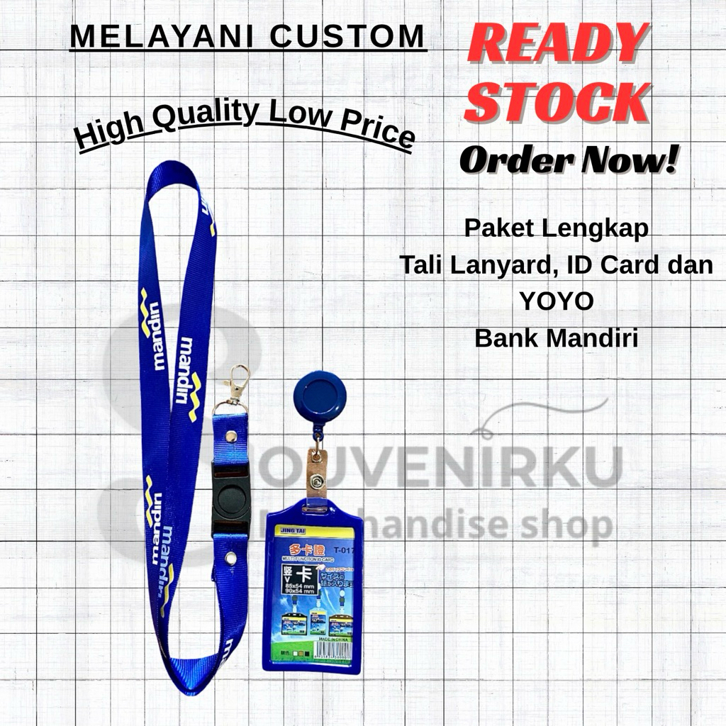 

Paket Lengkap Tali Lanyard + Card Holder + YOYO Logo Bank Mandiri