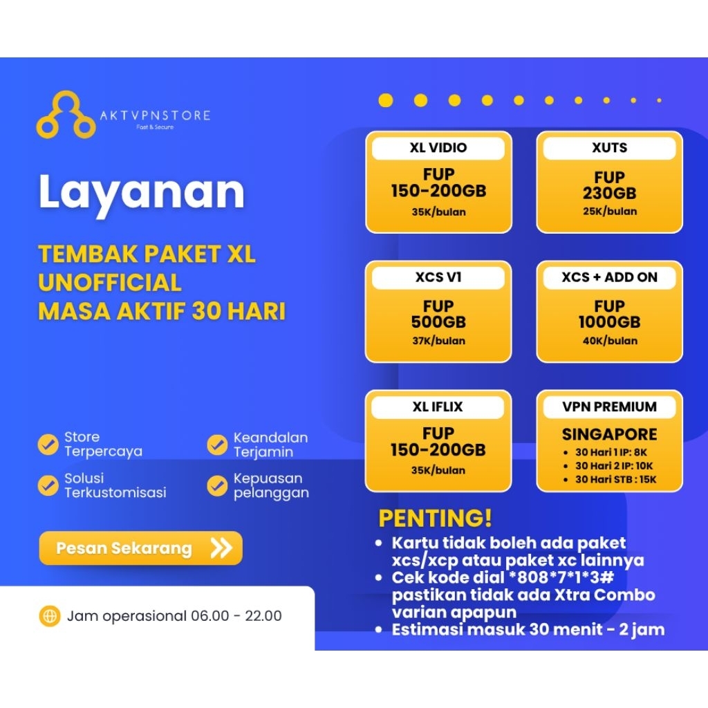 Paket Xl Unlimited 30 hari