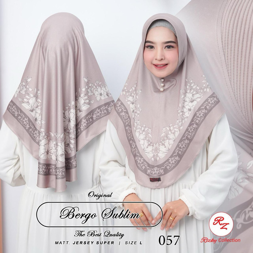 HIJAB DAILY INSTAN BERGO MOTIF SUBLIM 057 BY RIZKY COLLECTION