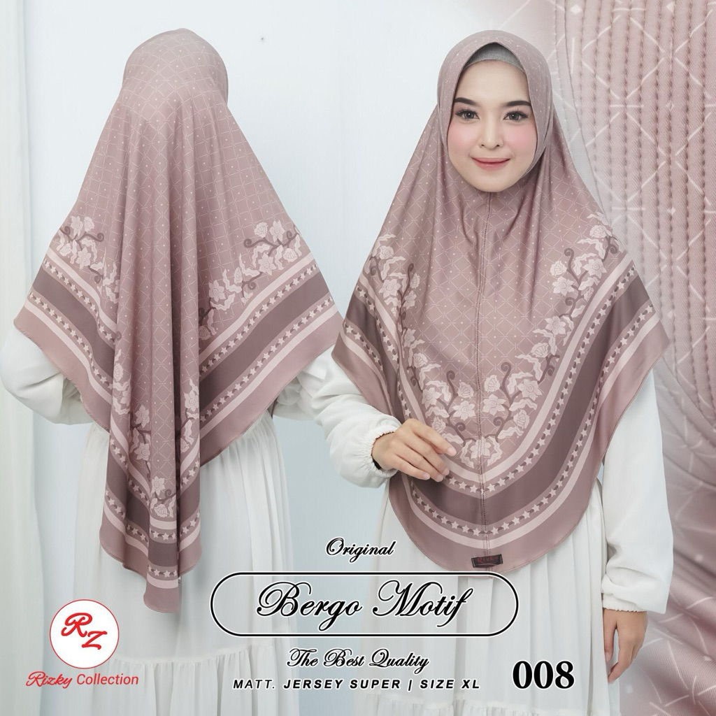 HIJAB INSTAN SYARI MOTIF SUBLIM BUNGA 008 BY RIZKY COLLECTION