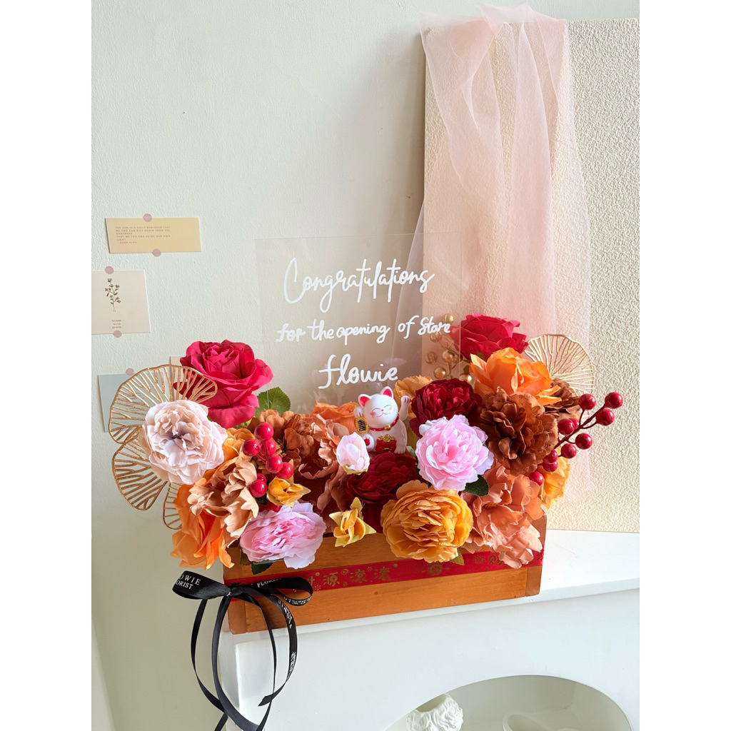 FLOWIE MANEKI NEKO WOODEN BOX ACRYLIC A4