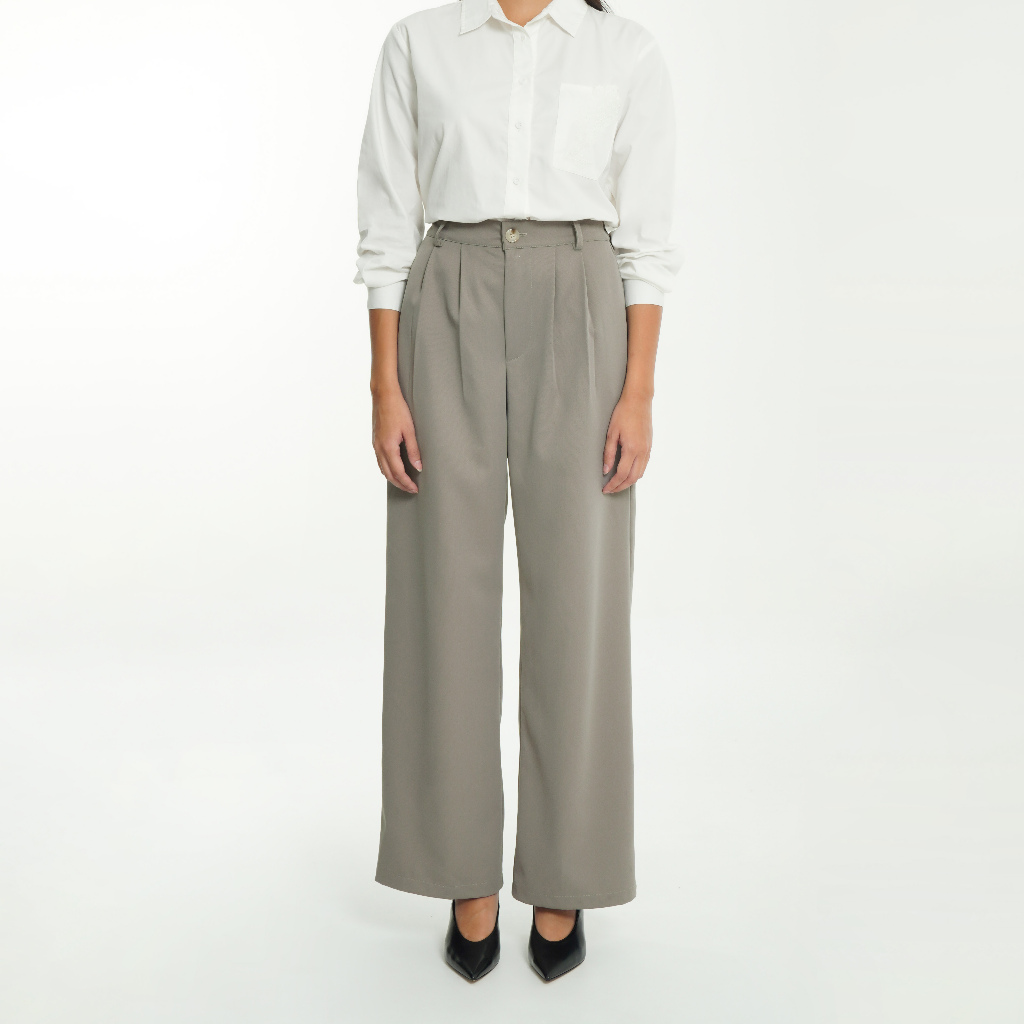 Momelca Yuve Wide Leg Pants - Celana Panjang Casual Wanita