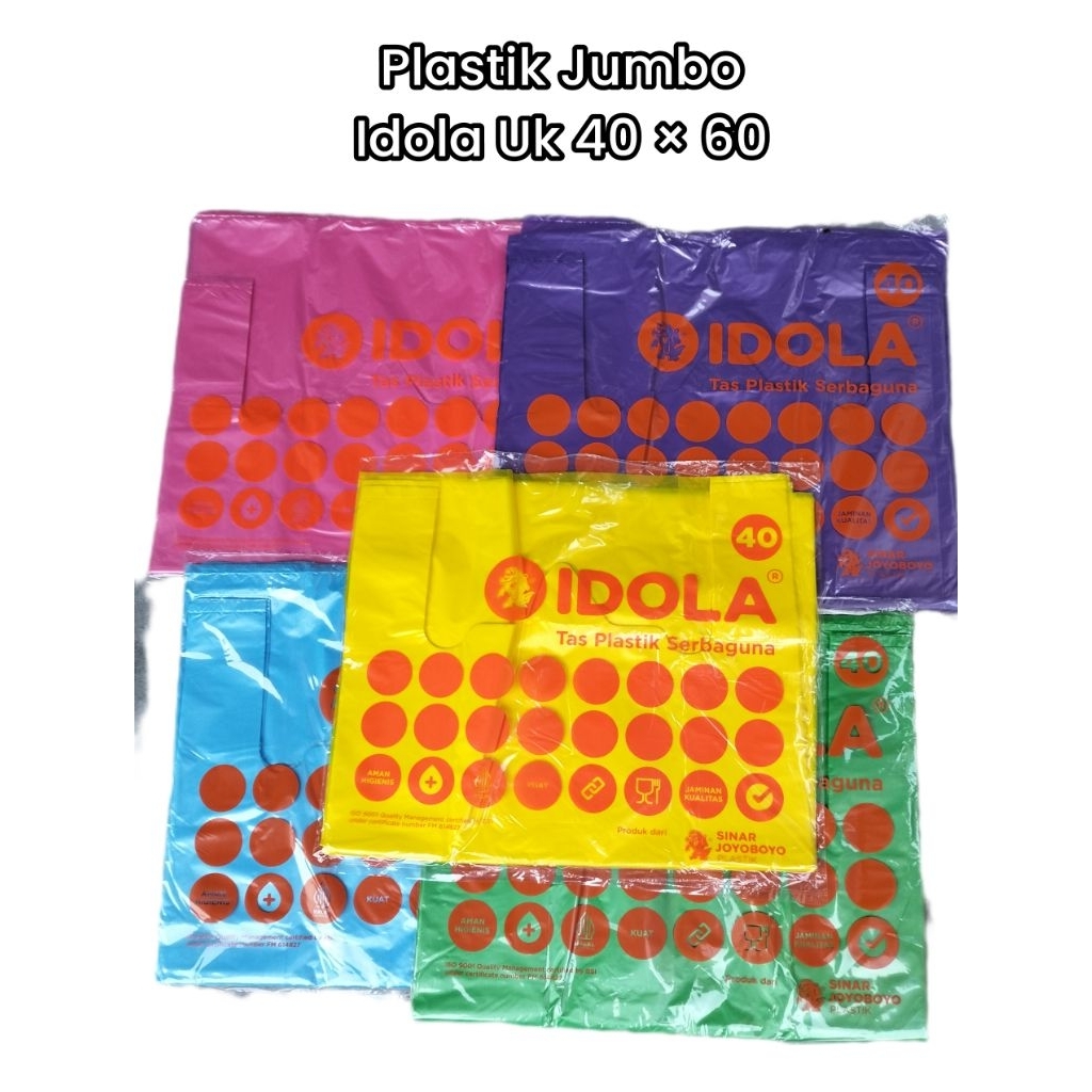 Kantong Plastik HD Besar Idola Uk 40 Warna / Jumbo Idola Warna