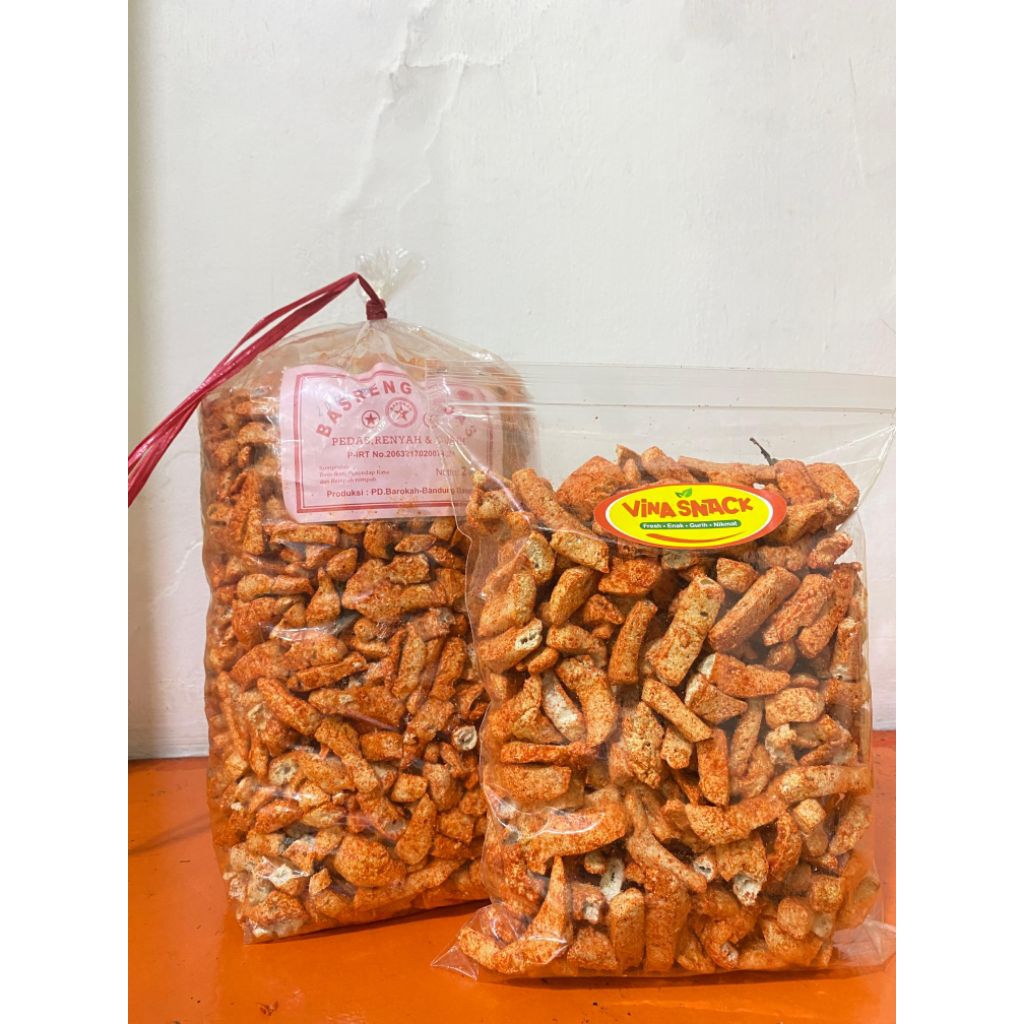 

Stik Basreng Pedas/Asin Daun Jeruk Super Barokah 500Gram/1Kg