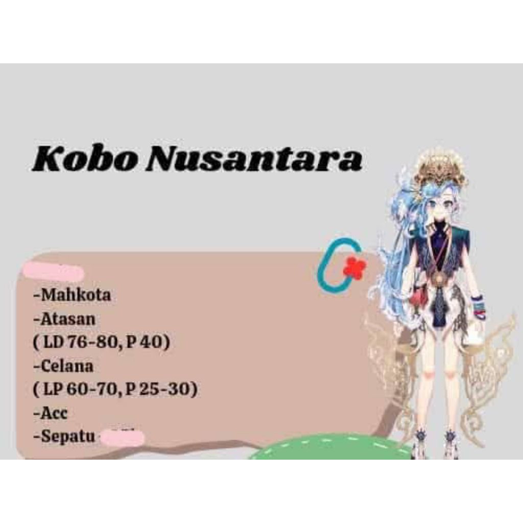 Kobo Kanaeru Nusantara Costume Cosplay