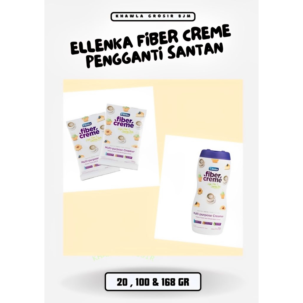 

KALSEL FIBER CREME SEHAT PENGGANTI SANTAN ELLENKA KEMASAN SACHET 20 & 100 Gr GR