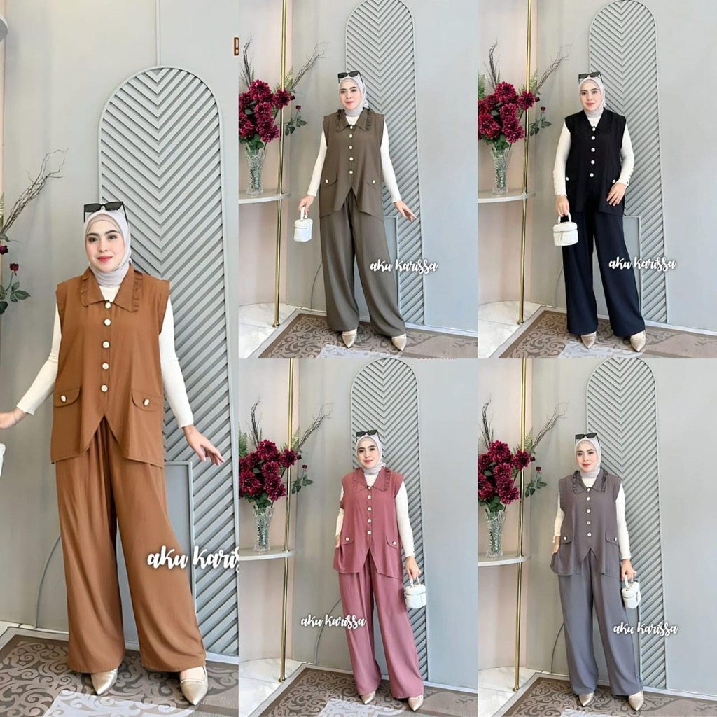 Mauri set celana rompi - Aku karissa one set - Setcelana wanita - Setcelana aku karissa - Setelan ce