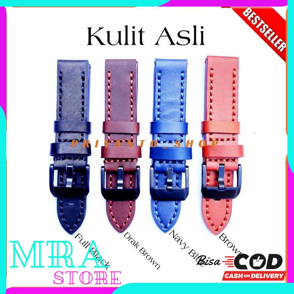 Strao Tali Jam Tangan Kulit AC Alexandre Christie 6507 Bonus Pen Ukuran 22MM 24MM Non Logo