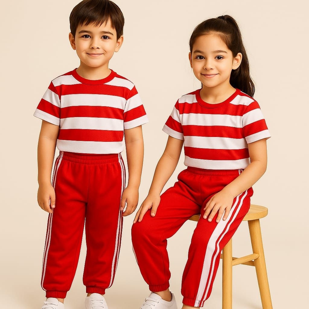 Setelan Kaos Merah Putih Anak Tanggung Seragam Anak SD SMP Olahraga Sakera