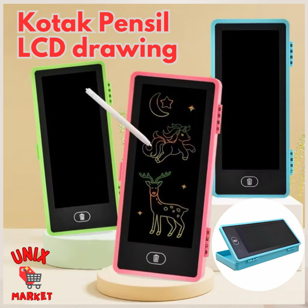 

Kotak Pensil LCD Drawing Writing 2in1 / Pensil Box Case Besar Drawing Pad Edukasi school pencil case anak tempat pensil dengan layar