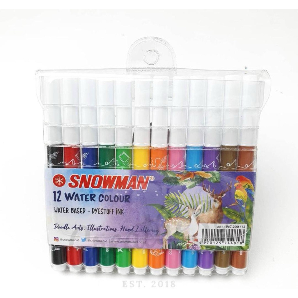 

Spidol 12 Water Colour Snowman - 5034077