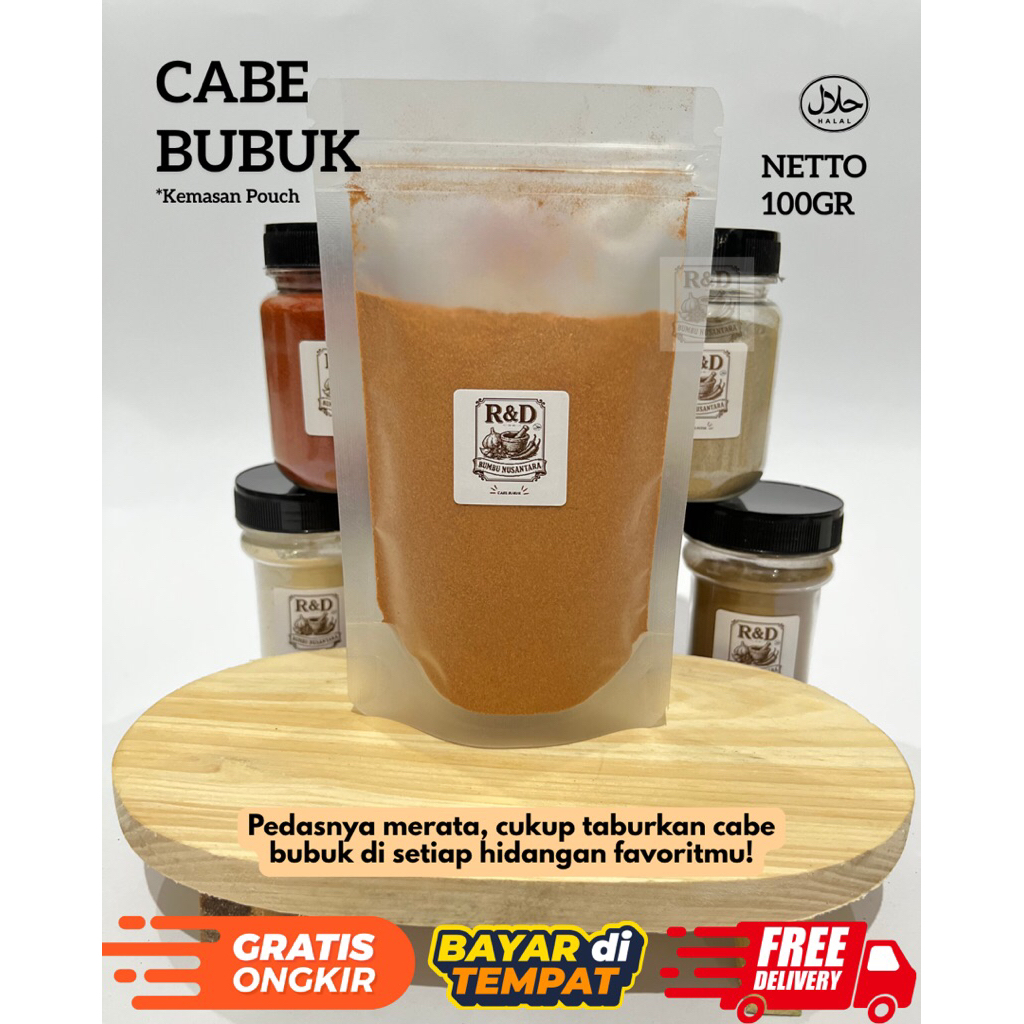 

Cabe Cabai Bubuk Rempah Extra Pedas Ground Chilli - Bumbu Dapur