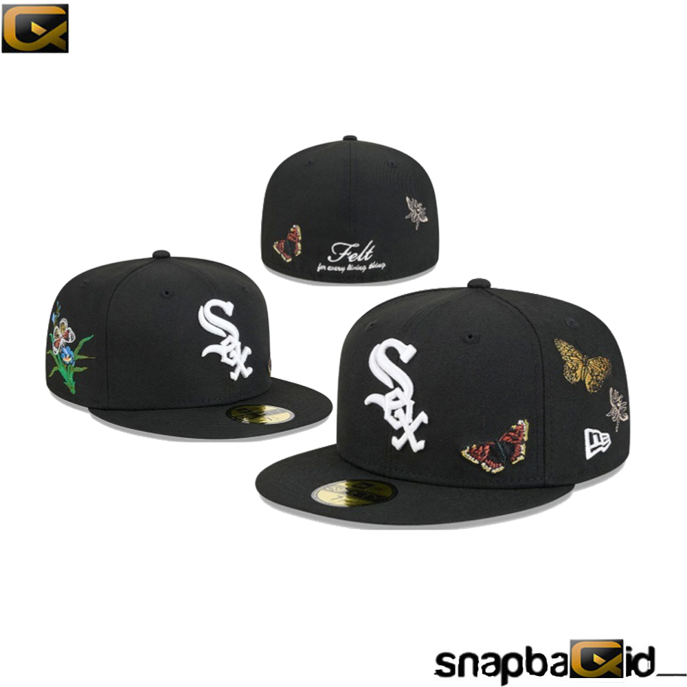 Topi Sox Black Felt Fitted Buildup Import