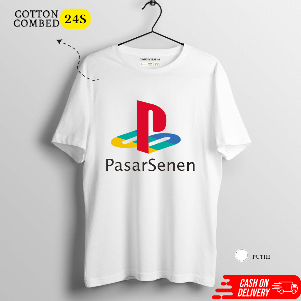 PROMO KAOS PLESETAN LOGO Playstation LOGO LUCU / Kaos Plesetan Lucu Logo Playstation