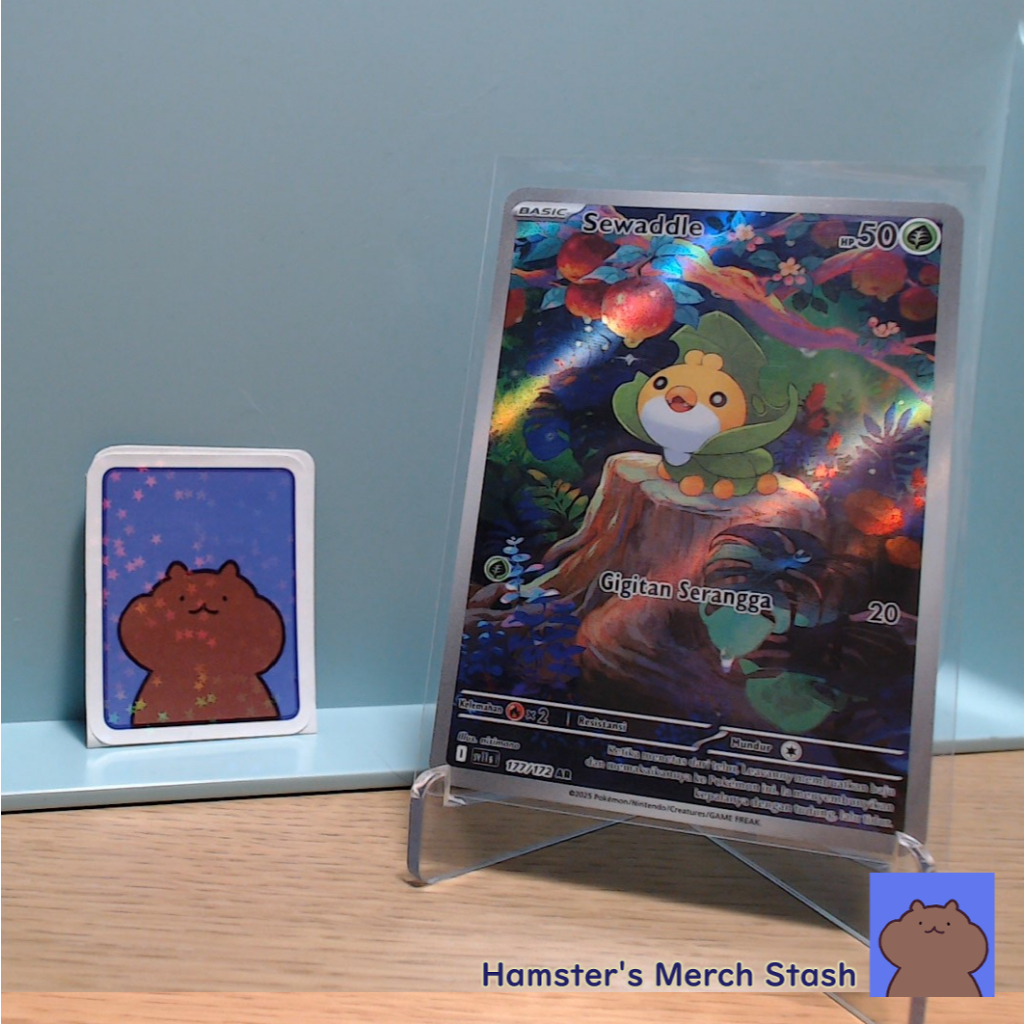 Kartu Pokemon TCG Indonesia Sewaddle AR Hitam & Putih