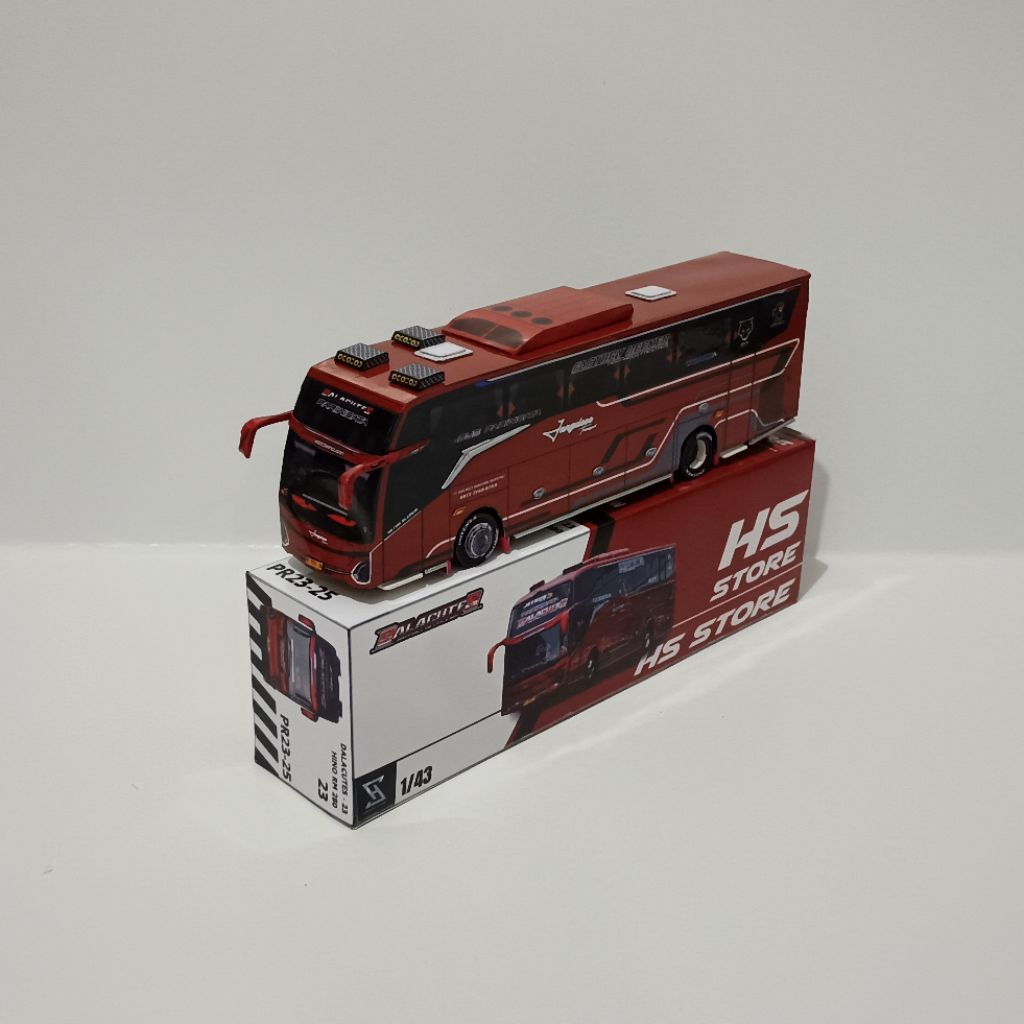 miniatur papercraft bus jangule trans dalacutes skala 43
